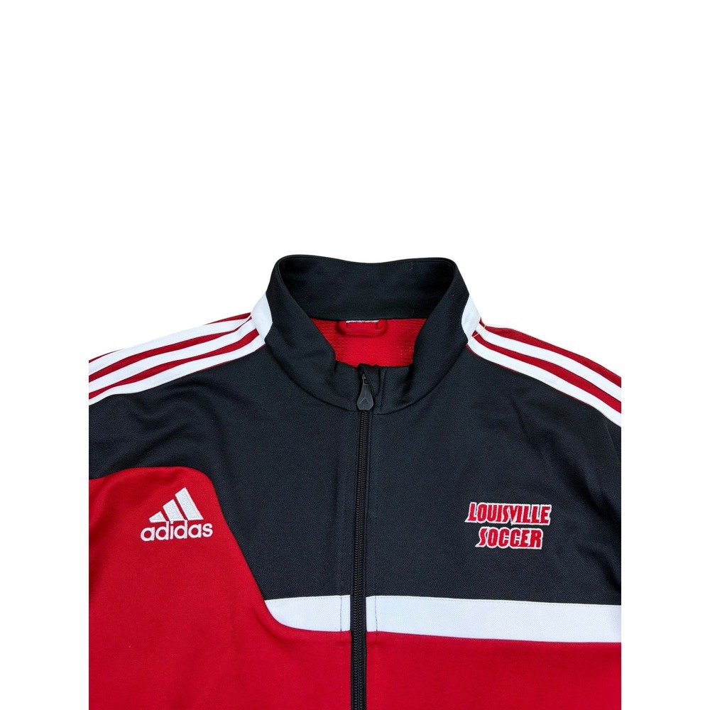 Adidas Louisville Soccer Track Jacket XL Mens Red Black Full Zip Climalite